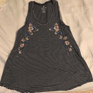 Striped Floral Tank Top